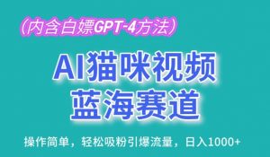 AI猫咪视频蓝海赛道，操作简单，轻松吸粉引爆流量，日入1K【揭秘】-大兵轻创资源库