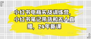小红书电商实战训练营,小红书笔记带货和无人直播,24年新课-大兵轻创资源库