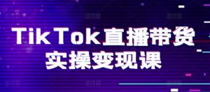 TikTok直播带货实操变现课：系统起号、科学复盘、变现链路、直播配置、小店操作流程、团队搭建等。-大兵轻创资源库