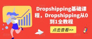 Dropshipping基础课程，Dropshipping从0到1全教程-大兵轻创资源库