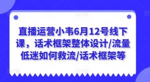 直播运营小韦6月12号线下课,话术框架整体设计/流量低迷如何救流/话术框架等-大兵轻创资源库