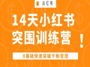 14天小红书突围训练营 ，0基础快速突破千粉变现-大兵轻创资源库