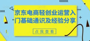 京东电商轻创业运营入门基础通识及经验分享-大兵轻创资源库