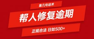 靠一套话术帮人解决逾期日入500+ 看一遍就会(正规合法)【揭秘】-大兵轻创资源库