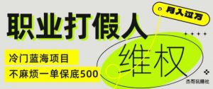 职业打假人电商维权揭秘，一单保底500，全新冷门暴利项目【仅揭秘】-大兵轻创资源库