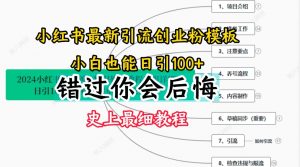 2024小红书引流创业粉史上最细教程，手把手教你引流【揭秘】-大兵轻创资源库
