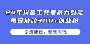 24年抖音工具号暴力引流，每日被动300+创业粉，创业粉捷径，卷死同行【揭秘】-大兵轻创资源库