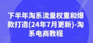 下半年淘系流量权重和爆款打造(24年7月更新)-淘系电商教程-大兵轻创资源库