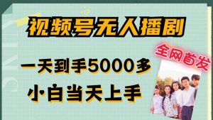 全网首发视频号无人播剧,拉爆流量不违规,一天到手5000多,小白当天上手,多号无限放大【揭秘】-大兵轻创资源库
