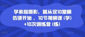 学家庭摄影，就从这10堂模仿课开始 ，10节视频课(学)+10次训练营(练)-大兵轻创资源库