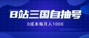 B站三国自抽号项目，0成本纯手动，每月稳赚1000【揭秘】-大兵轻创资源库