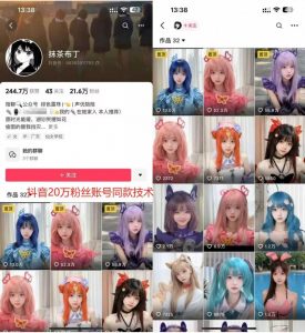 云天二次元美女起号教学，月涨10万粉丝，不判搬运-大兵轻创资源库