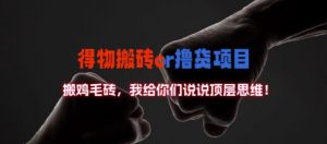 得物搬砖撸货项目?掰下数据,我给你们说说顶层思维【揭秘】-大兵轻创资源库