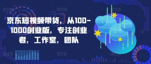 京东短视频带货，从100-1000创业版，专注创业者，工作室，团队-大兵轻创资源库