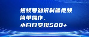 视频号知识科普视频,简单操作,小白日变现500+【揭秘】-大兵轻创资源库