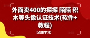 外面卖400的探探 陌陌 积木等头像认证技术(软件+教程)-大兵轻创资源库