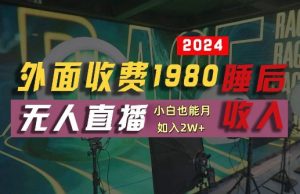 外面收费1980的支付宝无人直播技术+素材，认真看半小时就能开始做，真正睡后收入【揭秘】-大兵轻创资源库