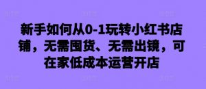 新手如何从0-1玩转小红书店铺，无需囤货、无需出镜，可在家低成本运营开店-大兵轻创资源库