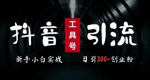 2024最新抖音工具号引流玩法，高效日引300+创业粉，当天变现5k，小白也可成为实战高手-大兵轻创资源库