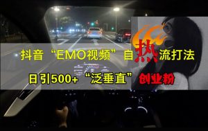 抖音EMO视频自热打法,日引500+“泛垂直”创业粉-大兵轻创资源库
