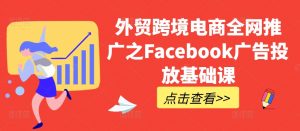外贸跨境电商全网推广之Facebook广告投放基础课-大兵轻创资源库