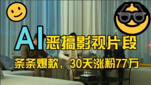 蓝海赛道，AI恶搞影视片段，条条爆款，30天涨粉77万，全流程拆解【揭秘】-大兵轻创资源库