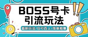 Boss直聘流量卡引流变现玩法，日引200+创业粉【揭秘】-大兵轻创资源库