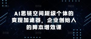 AI思链空间超级个体的变现加速器,企业创始人的降本增效课-大兵轻创资源库