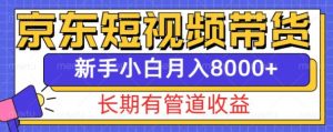 京东短视频带货新玩法，长期管道收益，新手也能月入8000+-大兵轻创资源库