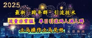 最新“跨年群”引流，流量非常猛，单日引流两人满人群，立马操作立马见效【揭秘】-大兵轻创资源库