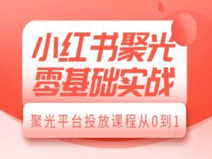 小红书聚光零基础实战,聚光平台投放课程从0到1-大兵轻创资源库