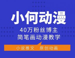 小何动漫简笔画动漫教学,40万粉丝博主课程,可做伙伴计划、分成计划、接广告等-大兵轻创资源库