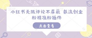 小红书无限评论不屏蔽 截流创业粉精准粉插件-大兵轻创资源库