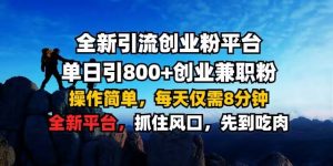 全新引流创业粉平台 单日引800+，创业兼职粉，操作简单，每天仅需8分钟【仅揭秘】-大兵轻创资源库