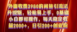 外面收费3980的闲鱼引流法，轻松易上手,0基础小白即可操作，日引200+创业粉的保姆级教程【揭秘】-大兵轻创资源库