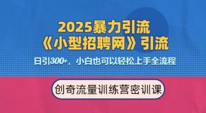 2025最新暴力引流方法，招聘平台一天引流300+，日变现多张，专业人士力荐-大兵轻创资源库