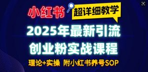 2025年最新小红书引流创业粉实战课程【超详细教学】小白轻松上手，月入1W+，附小红书养号SOP-大兵轻创资源库