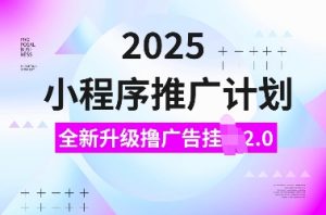 2025小程序推广计划,全新升级撸广告挂JI2.0玩法,日入多张,小白可做【揭秘】-大兵轻创资源库