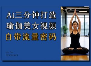 Ai3分钟打造瑜伽美女视频,自带流量密码-大兵轻创资源库