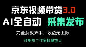 京东视频带货3.0，Ai全自动采集+自动发布，完全解放双手，收入无上限-大兵轻创资源库