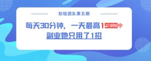 副业她只用了1招，每天30分钟，无脑二创，一天最高1.5k-大兵轻创资源库