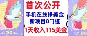 在线挣美金新项目,0门槛,1天收入115美刀,无脑操作,真正被动收入-大兵轻创资源库