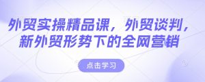 外贸实操精品课，外贸谈判，新外贸形势下的全网营销-大兵轻创资源库