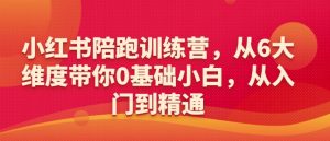 小红书陪跑训练营，从6大维度带你0基础小白，从入门到精通-大兵轻创资源库