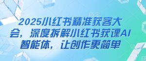 2025小红书精准获客大会,深度拆解小红书获课AI智能体,让创作更简单-大兵轻创资源库