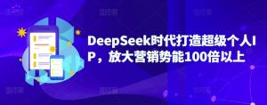 DeepSeek时代打造超级个人IP,放大营销势能100倍以上-大兵轻创资源库