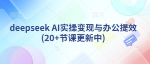 deepseek AI实操变现与办公提效(20+节课更新中)-大兵轻创资源库