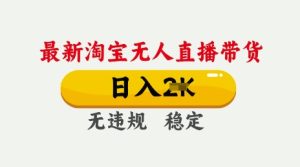 25年3月淘宝无人直播带货，日入多张，不违规不封号，独家技术，操作简单【揭秘】-大兵轻创资源库