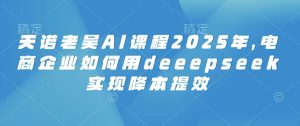 天诺老吴AI课程2025年，电商企业如何用deeepseek实现降本提效-大兵轻创资源库