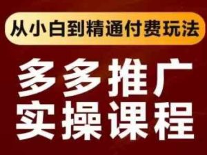 拼多多推广实操课程,从小白到精通付费玩法-大兵轻创资源库